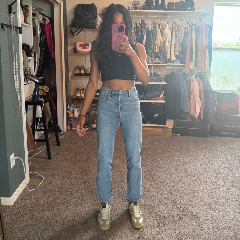 Denim Forum Blue Straight Leg Jeans